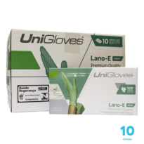 Kit 10 caixas de Luvas de Látex Unigloves Premium Quality cor Lano-e Sem pó