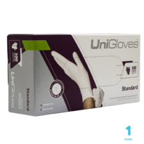 Luvas de Látex Standard Unigloves cor branca com Pó – 100 Unidades