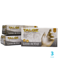 Kit 3 Caixas de Luva de Vinil Talge cor transparente com pó