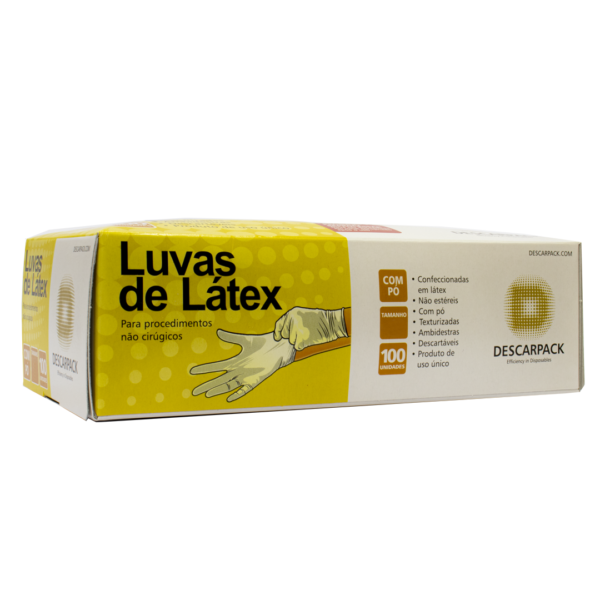 Kit 5 caixas de Luvas Látex Descarpack de procedimento com pó