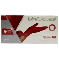 Luvas de Látex Vermelha Com Pó Unigloves Confort Premium Quality – 100 Unidades